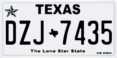 TX license plate DZJ7435