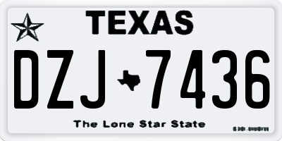 TX license plate DZJ7436