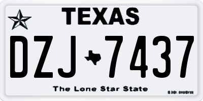 TX license plate DZJ7437
