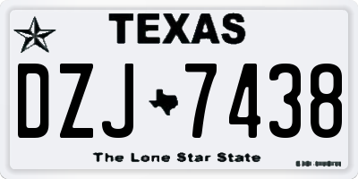 TX license plate DZJ7438