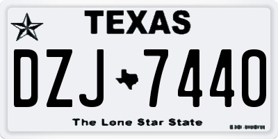 TX license plate DZJ7440