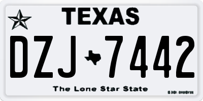 TX license plate DZJ7442
