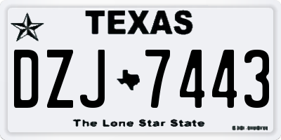 TX license plate DZJ7443