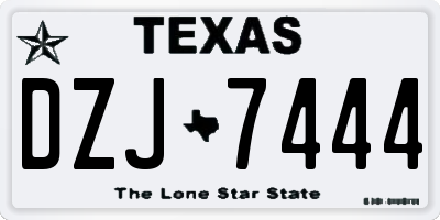 TX license plate DZJ7444