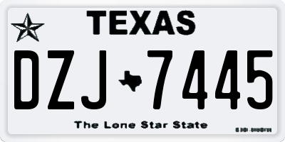 TX license plate DZJ7445