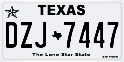 TX license plate DZJ7447