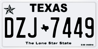 TX license plate DZJ7449