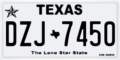 TX license plate DZJ7450