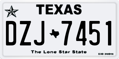 TX license plate DZJ7451