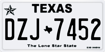 TX license plate DZJ7452