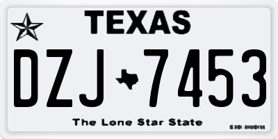 TX license plate DZJ7453