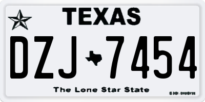 TX license plate DZJ7454