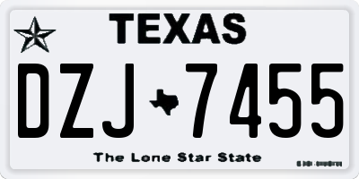 TX license plate DZJ7455