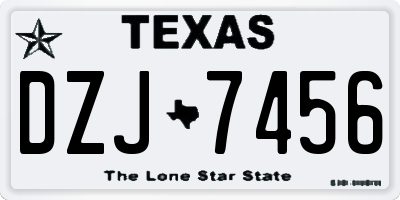TX license plate DZJ7456