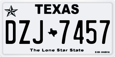 TX license plate DZJ7457