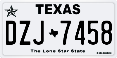 TX license plate DZJ7458