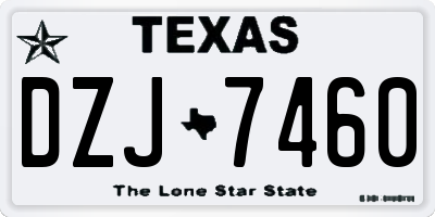 TX license plate DZJ7460