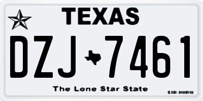 TX license plate DZJ7461