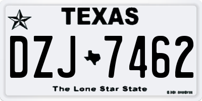 TX license plate DZJ7462