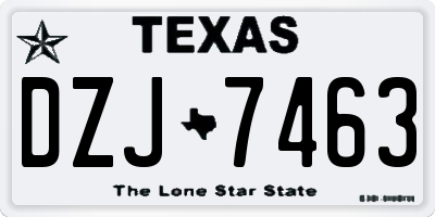 TX license plate DZJ7463