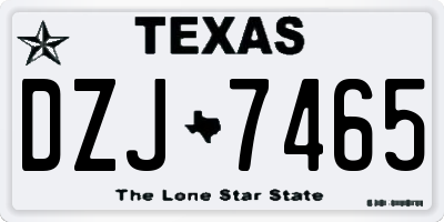 TX license plate DZJ7465