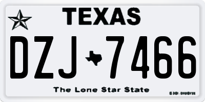 TX license plate DZJ7466