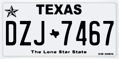 TX license plate DZJ7467