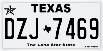 TX license plate DZJ7469