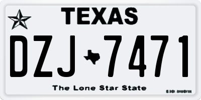 TX license plate DZJ7471
