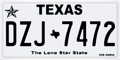 TX license plate DZJ7472