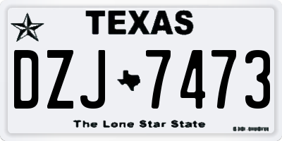TX license plate DZJ7473