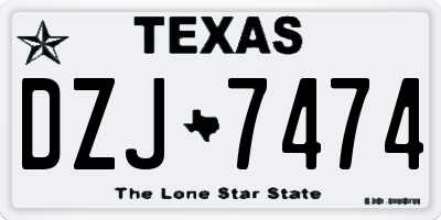 TX license plate DZJ7474