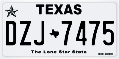 TX license plate DZJ7475