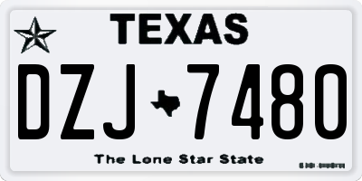 TX license plate DZJ7480