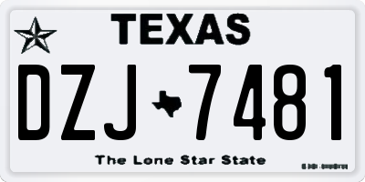 TX license plate DZJ7481