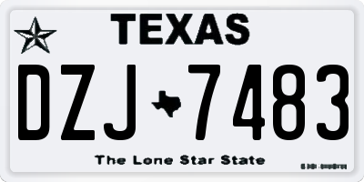 TX license plate DZJ7483
