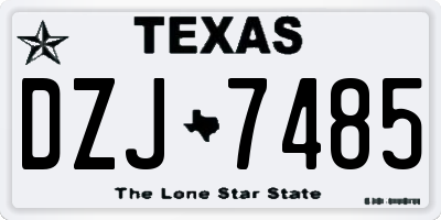TX license plate DZJ7485