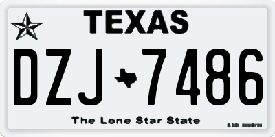 TX license plate DZJ7486