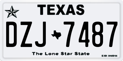 TX license plate DZJ7487
