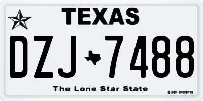 TX license plate DZJ7488