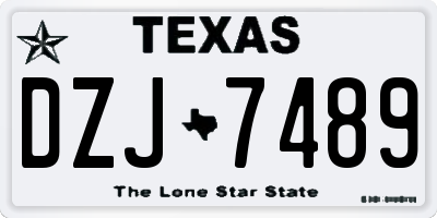 TX license plate DZJ7489