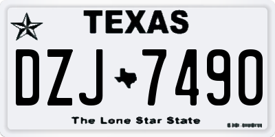 TX license plate DZJ7490
