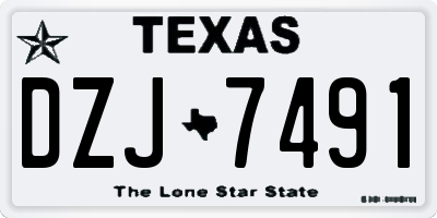 TX license plate DZJ7491