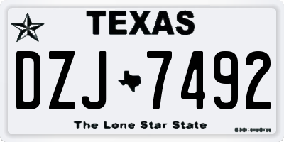 TX license plate DZJ7492