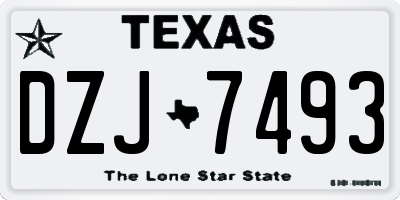 TX license plate DZJ7493