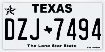 TX license plate DZJ7494
