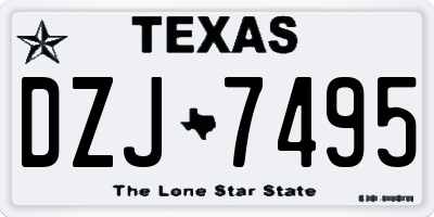 TX license plate DZJ7495