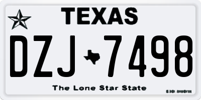TX license plate DZJ7498
