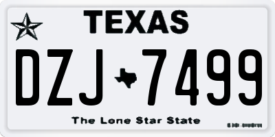 TX license plate DZJ7499