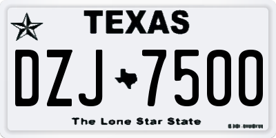TX license plate DZJ7500